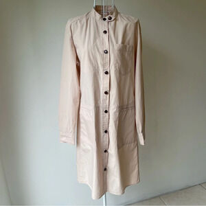 Tomas Maier x Uniqlo Extra Fine Cotton Shirt Dress long sleeve beige size S